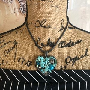 Brighton Jewelry - Brighton Turquoise Mosaic Heart Necklace Brighton Jewelry - Brighton Turquoise Mosaic Heart Necklace